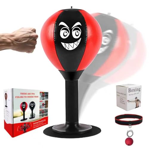 Desktop Mini Toy Stress Relieving Boxing Focal Punching Bag, Stress Buster with Suction Cup for Office Table...
