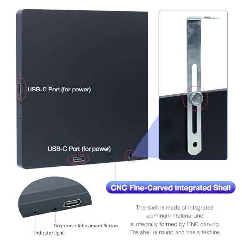 Hosyond 7 Inches USB C Mini Monitor 1024x600 IPS LCD Display Type C Secondary Screen for PC Laptop Windows by Hosyond - Image 6