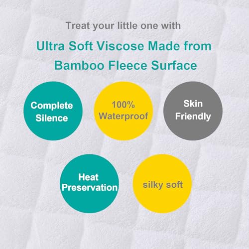 Biloban Waterproof Bamboo Viscose Quilted Crib Mattress Encasement Zippered Crib Mattress Protector thumb #1
