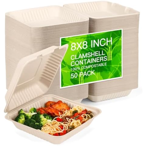 Sunlive 100% Compostable Clamshell Containers Cover