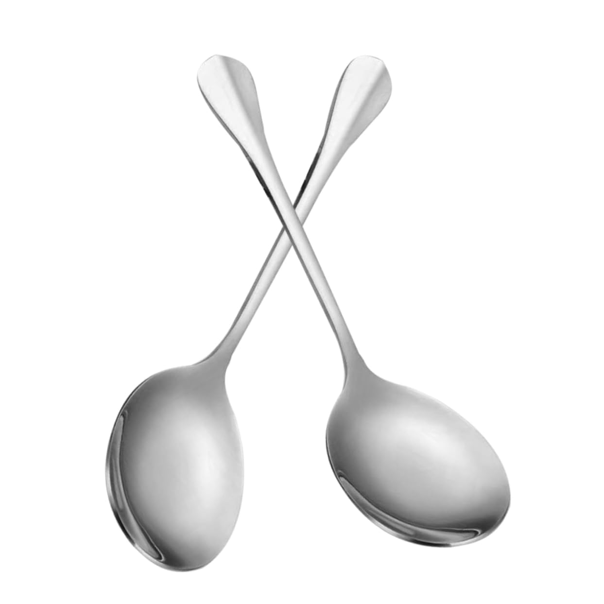 KICHOUSE 2pcs Large Serving Stainless Steel Spoons for Cooking Dining and Buffets Long Handle Easy to Clean for Home Use and Outdoor Events
