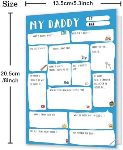 Ziwenhu Daddy Fathers Day Card,Funny Fathers Day Gift,Dad Gift from son daughter,Fathers Day Gift Ideas,Fill in the blanks keepsake Card…… - View 4