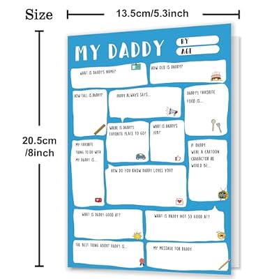 Ziwenhu Daddy Fathers Day Card,Funny Fathers Day Gift,Dad Gift from son daughter,Fathers Day Gift Ideas,Fill in the blanks keepsake Card......