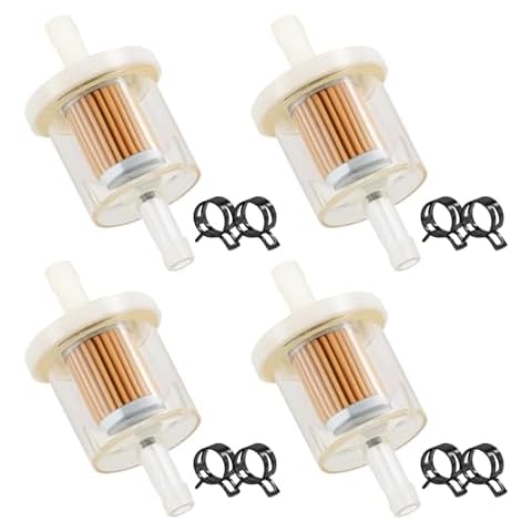zDwfDc 4PCS 691035 49019 Small Engine Fuel Filter and 8 11mm Fuel Line Hose Spring Clamps, Micron 1/4 inch Inline Fuel Filters, Universal Fuel Filters for Small Engine Motorcycle Mowers DD009 Cover