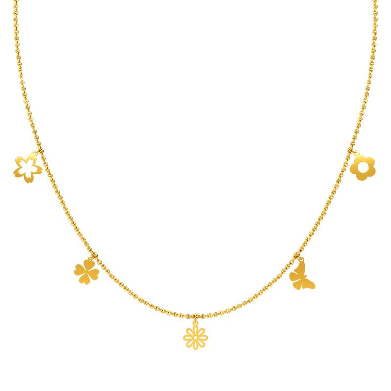 KISNA 18K Yellow Gold Charm Necklace for Women | Bishti (B0BR7VM4JN) Amazon Price History, Amazon Price Tracker