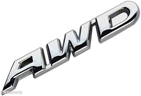 EmbRoom AWD Emblem, 3D Metal Tailgate Side Sticker Badge Replacement For 4x4 All Wheel Drive SUV Off Road (Chrome)