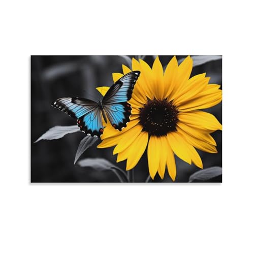 Impression sur toile encadrée tournesol tableau rustique premium