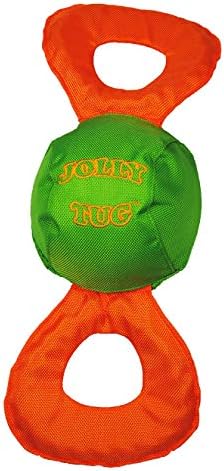 Jolly Pets Jolly Tug Dog Tug and Squeak Toy, Medium (Assorted Colors)
