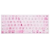 Mosiso Keyboard Cover with Pattern for MacBook Pro 13 Inch, 15 Inch (with or without Retina Display, 2015 or Older Version) MacBook Air 13 Inch, White Pink Marble