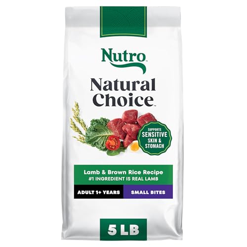 Nutro Natural Choice Small Bites Dry Dog Food, Adult Dog Food Dry Lamb & Brown Rice Recipe, 5 lbs.