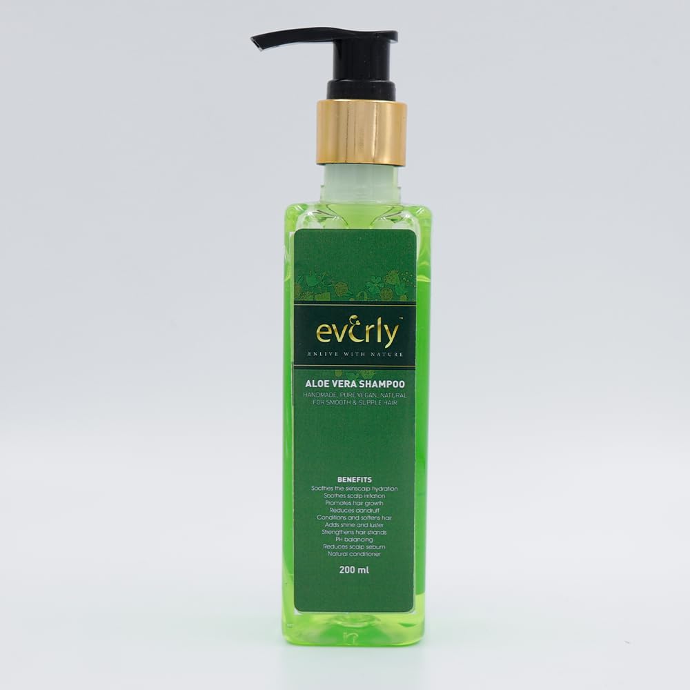everly ENLIVE WITH NATURE Aloe Vera Shampoo 200ml | 100% Pure, Vegan, Natural Handmade Shampoo For Smooth Hair