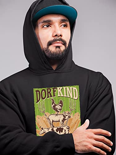 Sweat à capuche OM3 homme grande taille confortable en coton noir