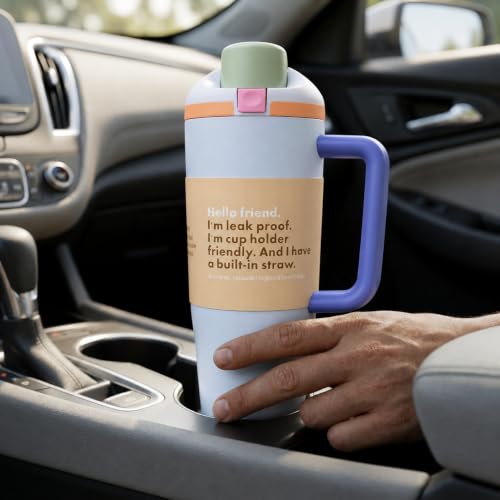 Image of HomeCloud 1200ML Stainless Steel Water Bottle - Double-Wall Vacuum Insulated, Leakproof Straw Lid, BPA-Free Reusable Travel Flask with Two-Way Spout for Gym, Office & Outdoor Use (H SkyBlue)