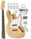 Bass Guitar Kit JB Bass Style Beginner Kits 4 String Right Handed with Maple Neck Rosewood Fingerboard Chrome Hardware Build Your Own Bass Guitar DIY