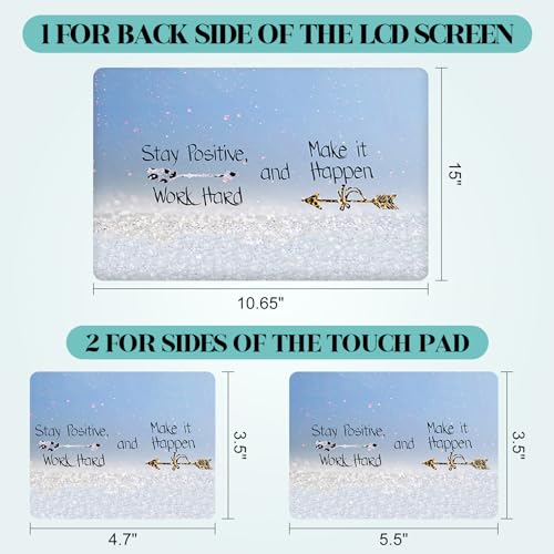 Image of Laptop Skin Sticker Decal, 12 inch 13 inch 13.3 inch 14 inch 15 inch 15.4 inch 15.6 inch Personalized Universal Vinyl Notebook Skin Sticker Cover Art Protector Decal with Free 2 Wrist Pads, Stay Positive Blue