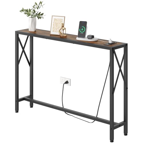 Gewudraw 41.8" Console Table, Narrow Behind The Couch Table with