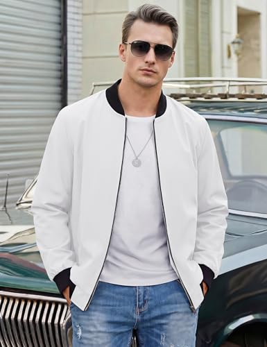Image of TACVASEN Men's Lightweight Jacket Spring Bomber Fall Windbreaker Casual Stylish Coats with Pockets