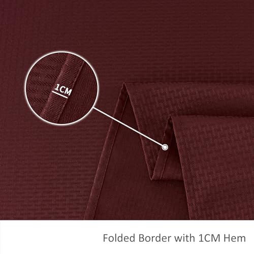 Image of maxmill Tablecloth Weaved Texture Stain Resistant Waterproof, Wrinkle Resistant Washable Table Cloth, Fabric Table Cover for Dining Room, Indoor Outdoor Use, Rectangle 60 x 120 Inch, Burgundy