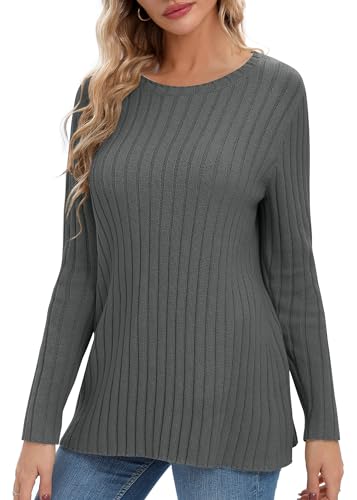 Image of Urban CoCo Women's Lightweight Crewneck Pullover Sweaters Long Sleeve Fall Knitted Sweater Tops