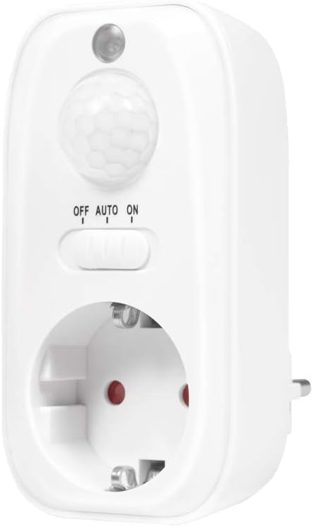 Oktaplex Bewegungsmelder Steckdose - 120° Erfassungswinkel, 9m Reichweite, 3 Betriebsmodi, Bis 1200W