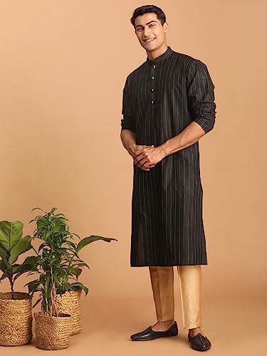 Image of VASTRAMAY Men's Cotton Blend Kurta Pyjama Set (PS)