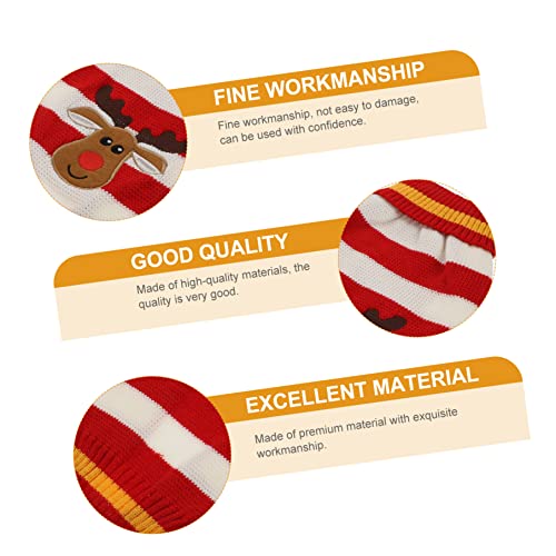 Balacoo 3 Pçs Suéteres Decorativos Traje-Padrão Branco Roupas Listras L Para Fios De Lã Festa Gatinh