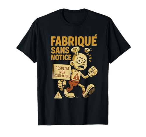 Cadeau Homme Original Drole Humour FABRIQUE SANS NOTICE T-Shirt