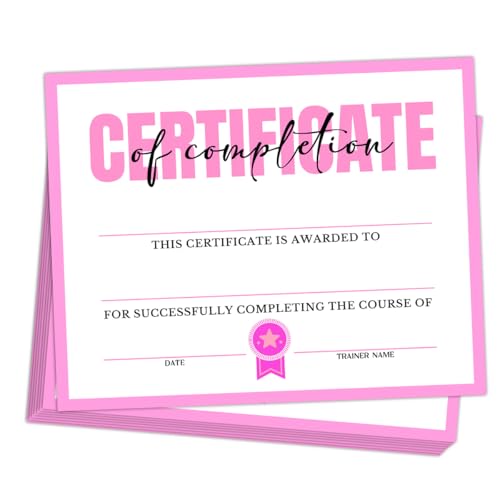 25 PCS Certificate of Completion for Trainers