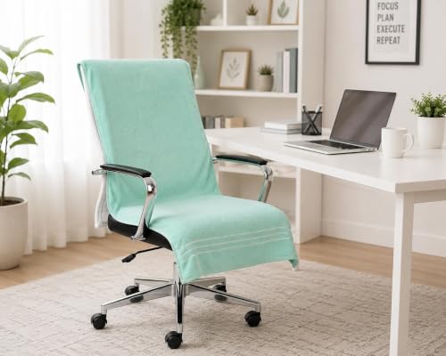 Image of ROMAN HOME Car & Office Chair Towel with 2 Tie Knots| Super Soft 400 GSM (2, mani Green)
