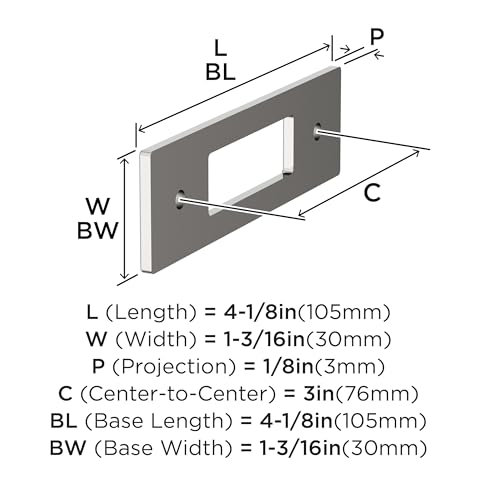 Image of Amerock Medora 3 inch Polished Nickel Backplate | Decorative zinc cabinet hardware backplate designed to complement knobs and pulls while protecting cabinet surfaces