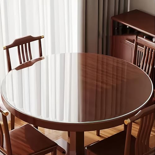 LMVYUVLF Tablero De Mesa Redondo De Vidrio For Patio, Tablero De Mesa De Vidrio Templado, Topes De Tablero De Vidrio, Placa De Vidrio Circular Redonda De Primera Calidad Biselada(80CM(31.5IN))