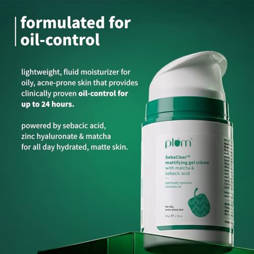 Image of Plum SebaClearTM Mattifying Gel Creme with Matcha & Sebacic Acid | 50g