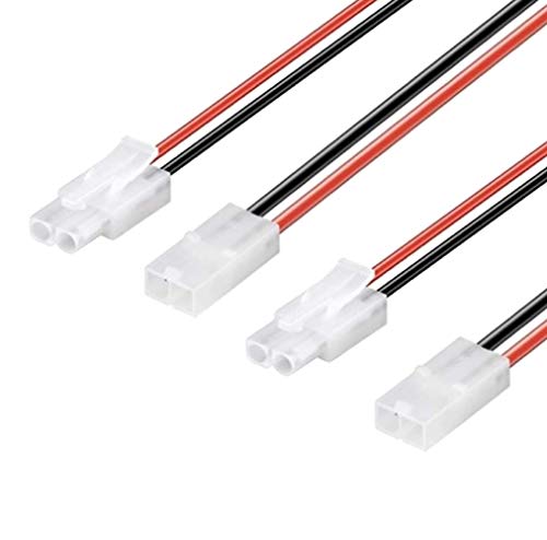 2 Paar (4 Stück) Premium Nylon Japan 13,5mm Steckverbinder Stecker Male Female Buchse inkl. 30cm 16AWG Kabel für Lipo Akku Adapterkabel Kupplung kompatibel zu Tamiya RC LED Lipo Akku Modellbau
