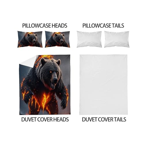 Housse de couette filles 260x220 animaux parure lit microfibre pour chambre cocon