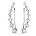 Ear Crawlers Seven Crystals Silver Plated Curved Vine Bar Earrings Cuff CZ Rhinestone Climber Pins Plated
