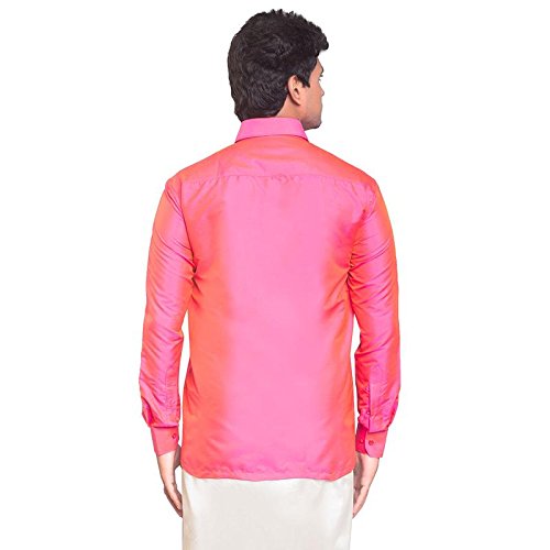 Image of THANGAMAGAN Men's Regular Fit Shirt (TF0050136PINO Pink 36)