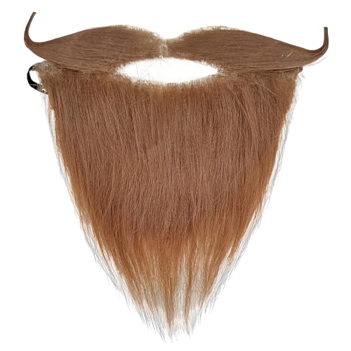 GNCoards Fake Beard Costume, Novelty Costume Beard Mustache Halloween Cosplay Party for Adults Men Women (Bullfighting-Brown)