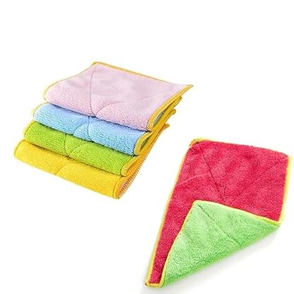 minkissy 5er Set Mikrofasertücher Küchenreinigungstücher Doppelseitige Super Saugfähige Geschirrhandtücher Verschiedenen Farben Ideal Für Geschirrspülen Und Haushalt