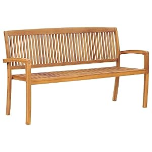 KTHLBRH KTHLBRH Stapelbare 3-Sitzer Gartenbank 159 cm Massivholz Teak, Terrassenbank Park Bank Rasen Bank Garten Bank für Rasenflächen, Gärten, Pavillons KTHLBRH KTHLBRH Stapelbare 3-Sitzer Gartenbank 159 cm Massivholz Teak, Terrassenbank Park Bank Rasen Bank Garten Bank für Rasenflächen, Gärten, Pavillons