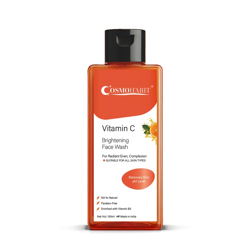 COSMOHABIT® Vitamin C Facewash for Brighter, Healthier Skin by Reducing Dark Spots and Providing a Luminous Glow | Formulated in USA Deal