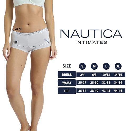 Image of Nautica Women's Cotton Boyshort Underwear Set, 5-Pack