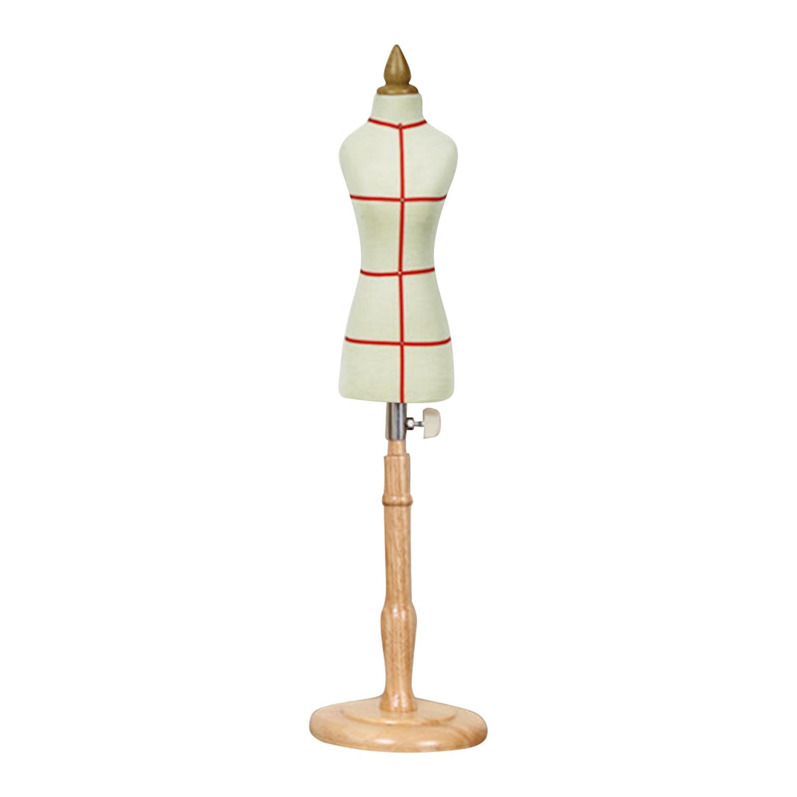 Almencla Mannequin Stand Mini Büstenaufsatz Damen Körper Form mit Baumwollüberzug Und Holzfuß für Schmuckanzeige Näharbeiten Und Puppenkleider für Kinder Heimd , G