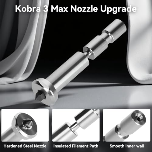 2 PCS Upgraded Kobra 3 Max Combo Quick-Swap 0.4mm Gehärteter Stahl Düse High Flow High Speed Druckkopf Extruder Hot End Kit Compatible with Anycubic Kobra 3 Max/Kobra 3 Max Combo 3D Drucker