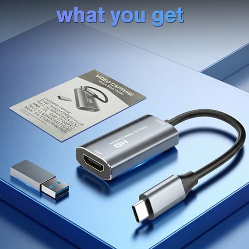 Image of Video Capture Card, 4K USB3.0 HDMI to USB C, 1080P60FPS HDMI Capture Card for Streaming, Video Recording Compatible with Quest 3,Switch1 /2, Xbox, PS4 /5, OBS, Windows, ipad Mac OS, Camera (Silver)