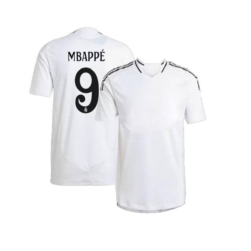 Kylian Mbappe 9 Football Sports Home White Jersey 2024 for (Men,Kids,Boys)