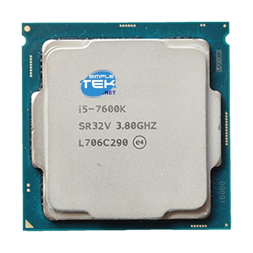 SIMPLETEK - Procesador de sobremesa Core i5‑7600K LGA 1151, 4 núcleos/4 hilos, 3,8 GHz de base hasta 4,2 GHz turbo, 6 MB de caché (reacondicionado)
