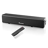 Wohome Small Sound Bars for TV, 50W 16-Inch Ultra Slim Mini Surround Soundbar Speakers System with Wireless Bluetooth 5.0 Optical AUX USB Connection, 5 Equalizer Modes, for 4K & HD TVs, Model S66