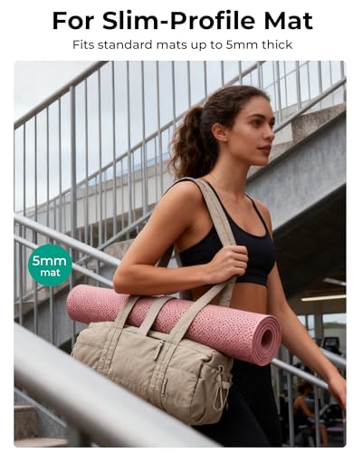 Image of BAGSMART Reiki Gym Bag for Women Puffy Yoga Mat Travel Weekender Duffle Bag