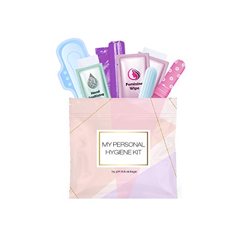 Menstrual Kit All-in-One | Convenience on The Go | Single Period Kit Pack for Travelling, Tweens & Teenagers or Emergency situations | Individually Wrapped Feminine Hygiene Products (Light Rose)