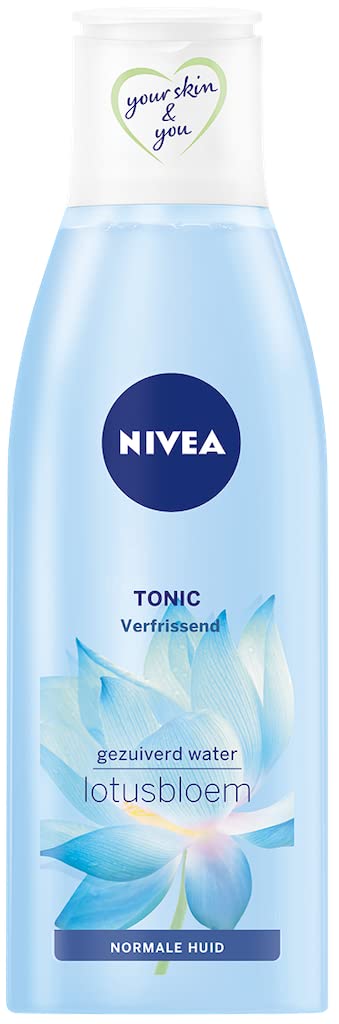 NIVEA Toner Fresh (1 x 200 ml), tonik do twarzy wzbogacony kwiatem lotosu i Hydraminą, odświeżający nawilżający środek do mycia twarzy dla skóry normalnej i mieszanej